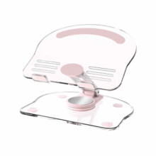 Acrylic Laptop Stand Pink Ergonomic Foldable 360 Rotating
