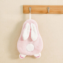 LIAMOBONDOPOLISE 2025 Rabbit Hand Towel – Cute Cartoon Easter Design, Thick Absorbent Fleece Towel for Kitchen & Bathroom, Compatible with Standard