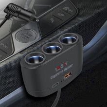120W PD3.1 adaptér do zapalovače cigaret do auta, víceportový nabíjecí hub USB-C, kompatibilní s vozidly 12V/24V