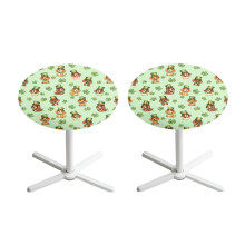Stretch Round Table Top Covers (24"), Set of 2, Lightweight Cocktail Tablecloths – Compatible with 24" Tables, St. Patrick’s Day Green