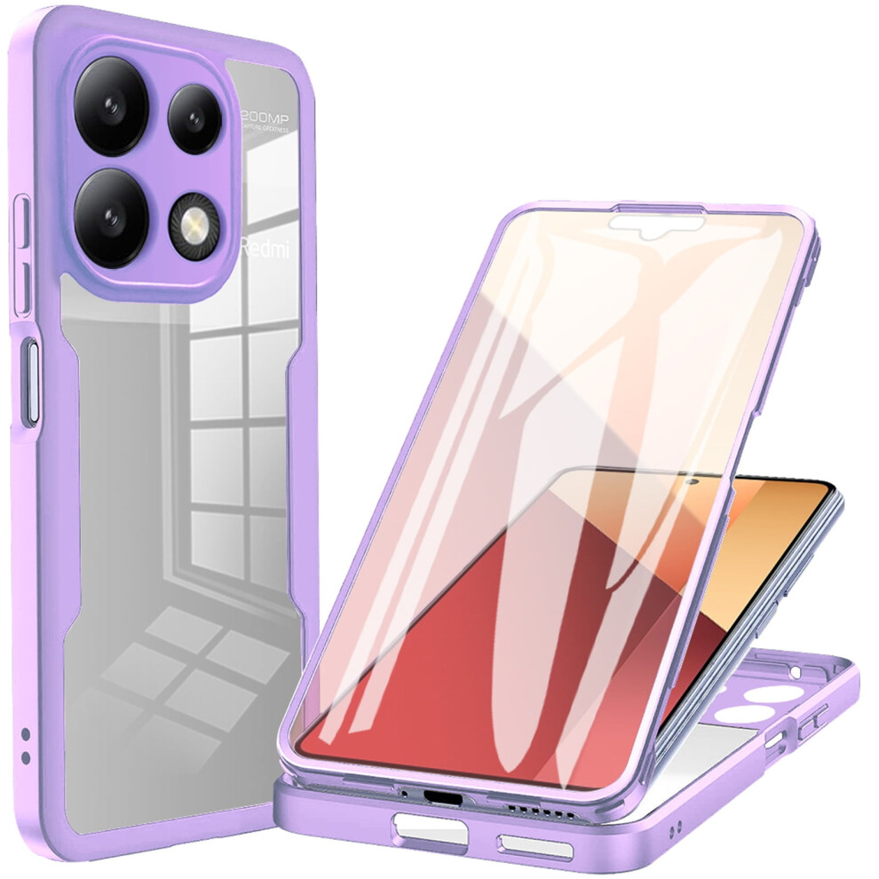 Ccsamll Clear Case With Screen Protector For Xiaomi Redmi Note 13 Pro 5G Â Soft Tpu Rugged Bumper, Shockproof, Slim, Qc Purple 9448483164481