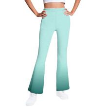 Leggings termici da ragazza in sherpa con fodera in pile e stampa sfumata, modello a gamba larga svasata – compatibili con le tendenze