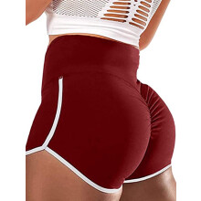 DODOING Yoga shorts met buikcontrole en zakken voor dames, hoge taille, billenliftend effect, geschikt voor sporten/hardlopen/fietsen –
