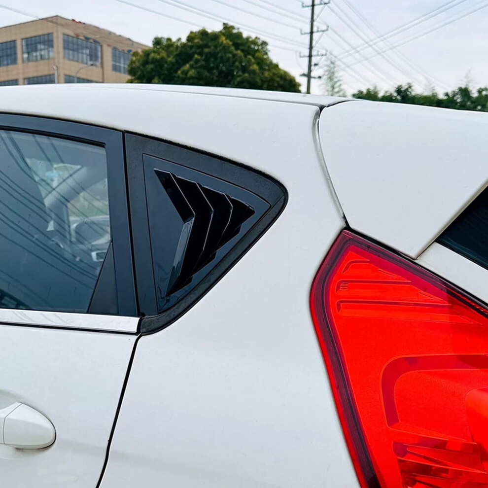Rear Door Glass Shutter Louver Trim For Ford Fiesta Mk7 Mk7 5 2008 2017 Glossy Black 9489952793092