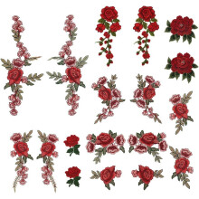 st. rosbroderade 3D-blommärken, sy-på och stryk-på-applikationer för kläder, jeans, jackor, väskor – kompatibel med gör-det-själv