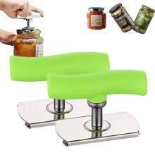 Arthritis Jar Opener for Seniors, Easy-Grip Adjustable Bottle Opener, 2-Pack Green – Compatible with standard jars