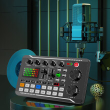 Live Streaming Audio Sound Card with 12-Step Tone Adjustment, Portable & Compatible with Streaming Software