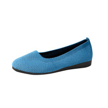 Bequeme, flache Damen-Slipper, atmungsaktives Mesh, runde Zehenpartie, Farbblock-Design, Himmelblau, EU 39 (UK 5, US 7), geeignet fürs Büro