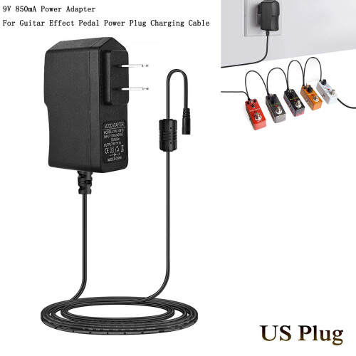 9V 850mA power adapter for guitar effect pedals 2m