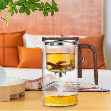 Bule de vidro com coador, conjunto de chá sem haste, copo separador de água para chá, copo flutuante com sucção magnética e interior de vidro.