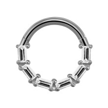 Nasenring aus Titan mit Mikrozirkonia und Scharnierverschluss, Unisex