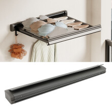 Folding Retractable Drying Rack – 44cm, Aluminum & Polyester, Wall Mount
