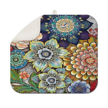 Elegant bohemian kitchen drying pad 16x18 Inch featuring soft microfiber, quick absorbency, washable and reusable for sustainable kitchen care