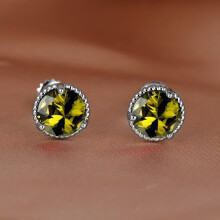 925 Sterling Silver Stud Earrings Birth Cubic Zircon Fashion Jewelry For Women