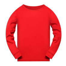 Toddler Sweatshirts Solid Color Long Sleeve Comfortable Crewneck Pullover Tops for Boys Thermal Casual T-Shirts Red 5-6 Years