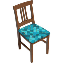 Housses de chaise Ă carreaux bleu sarcelle, 43 x 43 cm (lot de 6)
