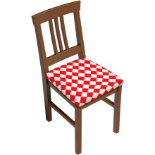 Coprisedie a quadri rossi e bianchi, confezione da 6 pezzi, 43 x 43 cm.