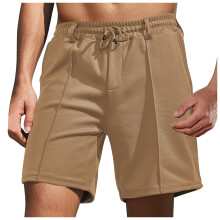 Sportiga shorts för män, Y2k-shorts med dragsko i midjan, mjuka och andningsbara sommarshorts, sommarkläder, kaffefärgade, storlek XXXL