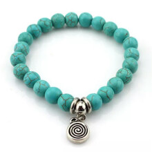 925 Silver Tibetan Turquoise Open Bangle Cuff Bracelet Women Wedding Jewelry-Silver#4
