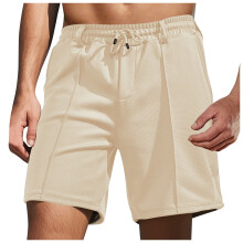 Gymshorts Herr Herr 9-tums chinoshorts i bomull Mjuka, andningsbara sommarshorts Sommarkläder Beige, Storlek L