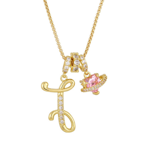 Gold Initial Pendant Necklace for Women Adjustable Snake