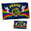 Hippie-Friedensflagge, doppelseitig, 90 x 150 cm, 3-lagig mit Messing 1