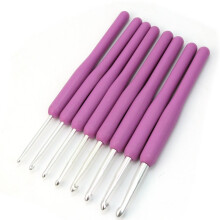 UNOMOR 8Pcs Crochet Needle Set Lightweight for Handicraft Enthusiasts in Purple