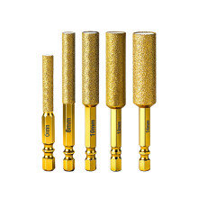 2-in-1 Diamond Drill & Grinding Head – Hex Shank Carbide Bit for Tile/Glass/Ceramic, Rotary Tool Compatible (6/8/10/12/14mm, 5Pcs)