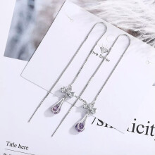 Long Threader Earrings Ear Threads Pull Through 925 Silver Women