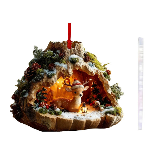Ensemble de décorations de Noël Animaux de la forêt en acrylique 10 cm