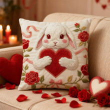 Housse de coussin décorative Saint-Valentin, motif cœur, 45 cm