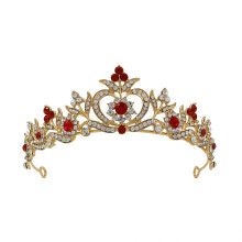 Red Crystal Rhinestone Wedding Tiara for Bride, Princess, Queen – Bridal Crown Headband for Prom, Pageant, Halloween, Birthday (Compatible with All