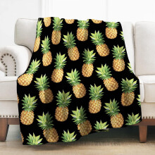 Pineapple Blanket for Women and Girls Black 50x60 Inches