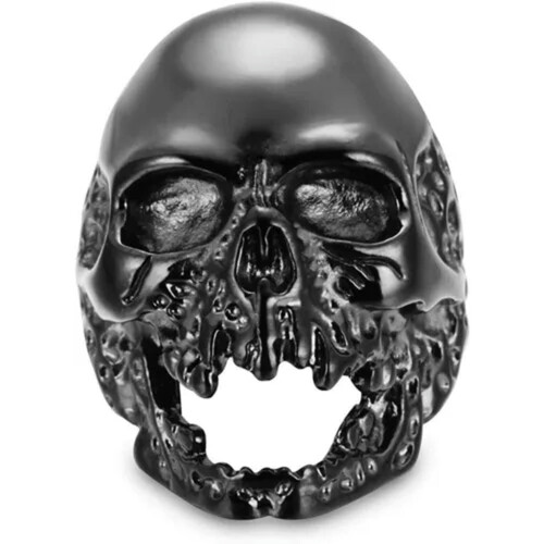 Men's Stainless Steel Skull Ring Gothic Punk Style Size 1