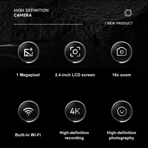 Câmera digital infantil com lente HD, 32 GB de armazenamento, zoom de 16x e tela de 2,4 polegadas. 2
