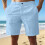 Herren-Badeshorts, lässige Passform, Leinen, elastischer Bund 5