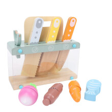 Holz-Kinderschnittspielzeug-Set mit Staufach, Babyfrüchte-Spielset