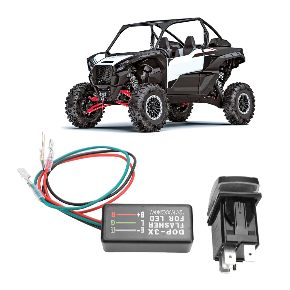 Rocker Switch 12/24V With Led Flasher For Atv Utv Rv Boat Motorcycle Green 4631391825918