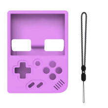 Para MIYOO Consola de Juegos Funda Protectora de Silicona Funda Suave Antideslizante con Cordón Púrpura