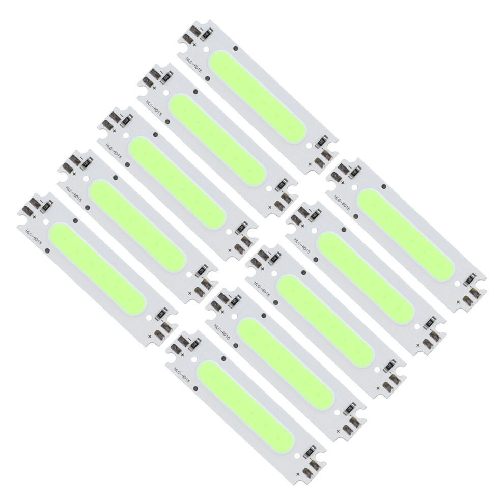 10Pcs Cob Led Car Strips 12V 2W 6X1.5cm Light/Green 4641391827126