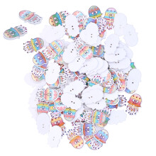 100Pcs Multicolor Wooden Buttons for Clothing & Accessories, 73g