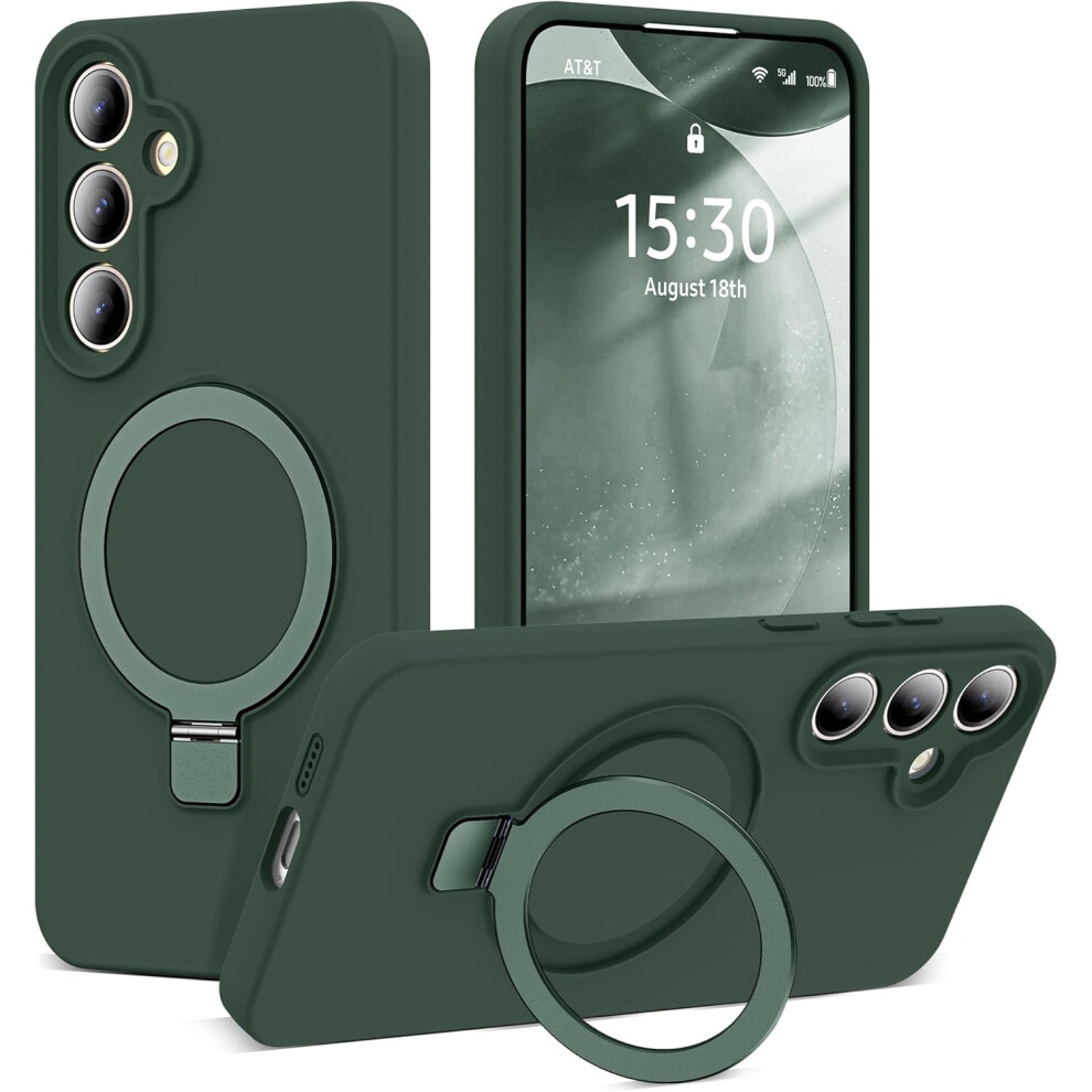 Slim Liquid Silicone Phone Case For Samsung Galaxy S24 Plus 6.7'', Compatible With Magsafe & Magnetic Ring Stand, Military-Grade Protection 9489952261973