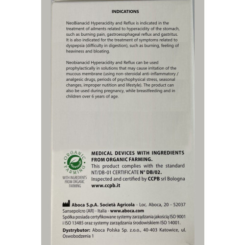 Aboca NeoBianacid Acidity and Reflux - 70 Tablets 2