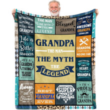 Zachte plaid 60"x50" – Cadeau voor opa, verjaardagscadeau voor papa en grootvader, geschikt voor alle opa's