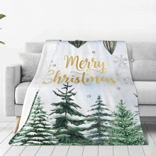Blue Christmas Snowflake Xmas Tree Ball Throw Blanket, Soft Lightweight Flannel Fleece, 60"x80", for Kids & Adults, Couch/Sofa/Bed