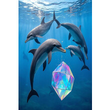 Lifelike Underwater Dolphin Wooden Puzzle 300 Pieces