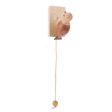 Dekorativer Vogel-Figur Türklopfer aus Holz, 9x6x5,5 cm, mit Zugseil