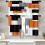 Kitchen Curtains Orange Grey Abstract Design 36 Inch Rod 1