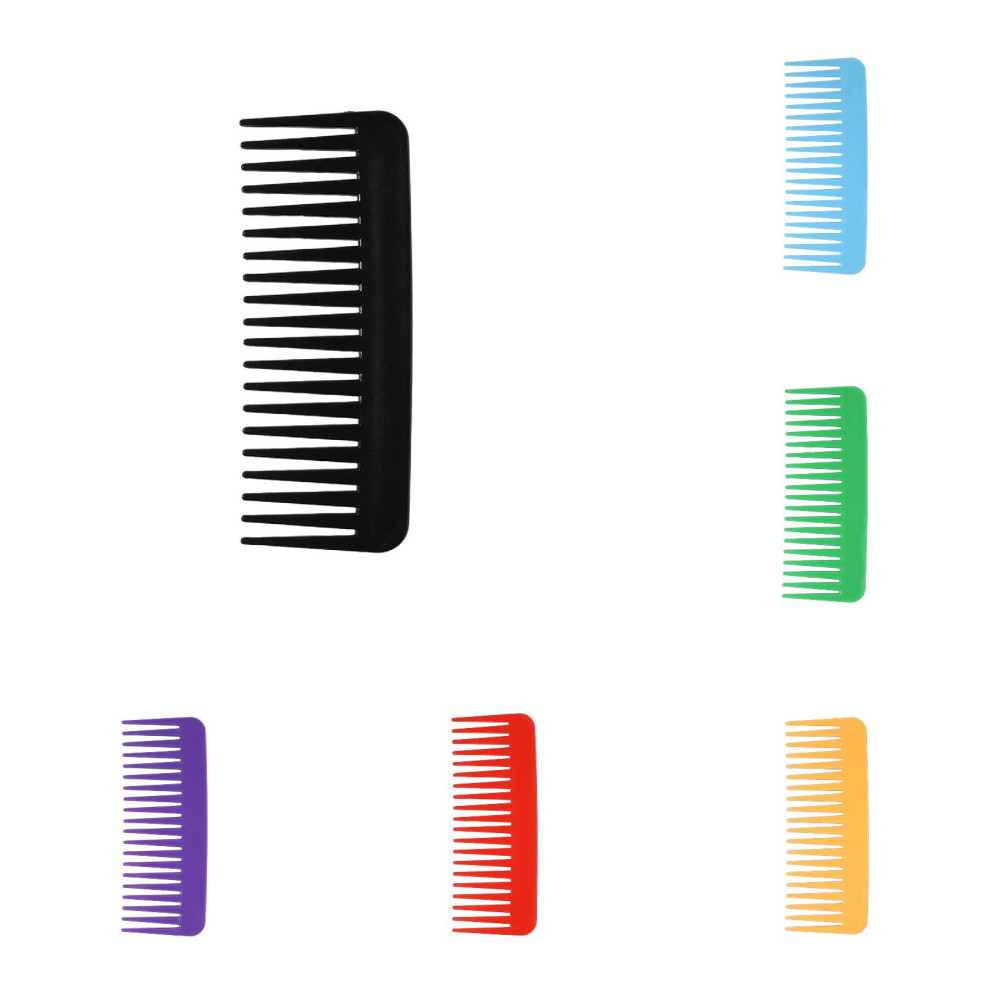 Unisex 6Pcs Wide Tooth Comb For Curly/Wavy Hair, Travel Pocket Combs For Wet/Dry Hair, Beard Styling Â Compatible With All Hair Types