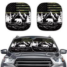 Camouflage Car Sun Shade 2-Piece Anti-UV Heat Protector